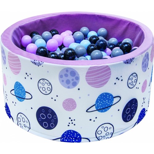 NELLYS Bazén pre deti 90x40cm  -planety, růžový s balonikami