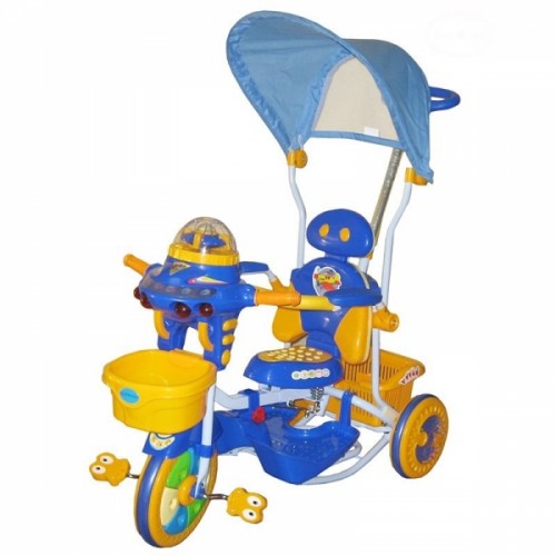 Detská multifunkčná trojkolka Euro Baby Ufo - modro/žltá