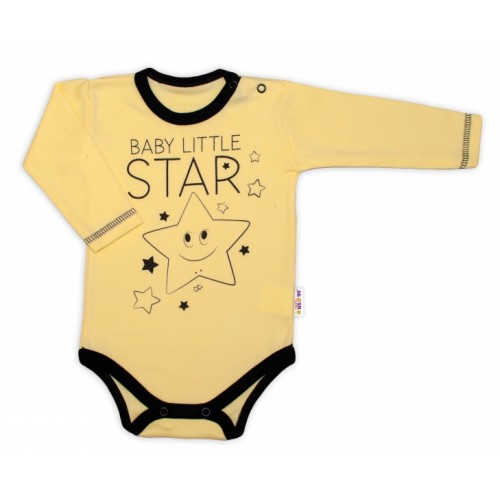 Baby Nellys Body dlhý rukáv, žlté, Baby Little Star, veľ. 56