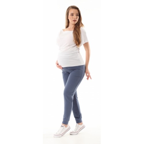 Tehotenské nohavice/tepláky Gregx, Vigo s vreckami - jeans, veľ. XXXL