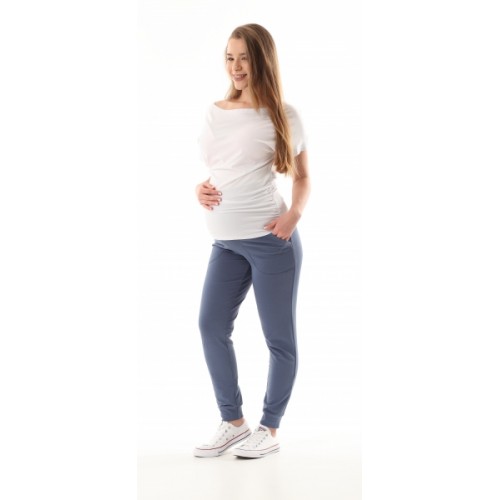 Tehotenské nohavice/tepláky Gregx, Vigo s vreckami - jeans, veľ. XXXL
