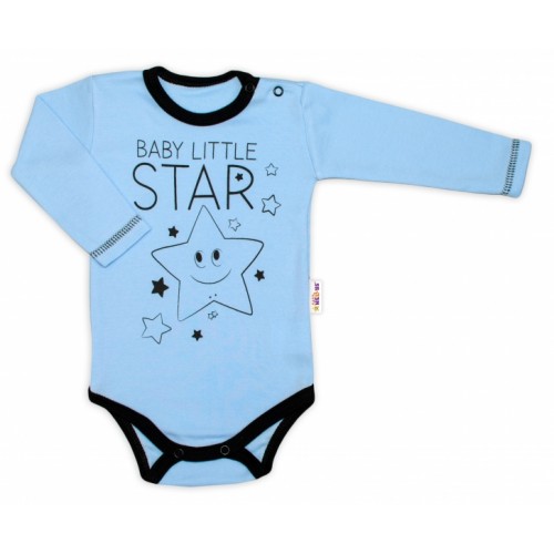 Baby Nellys Body dlhý rukáv, modré, Baby Little Star, veľ. 80