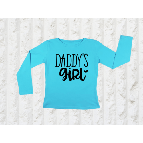 KIDSBEE Dievčenské bavlnené tričko Daddy's Girl - tyrkysové, veľ. 104