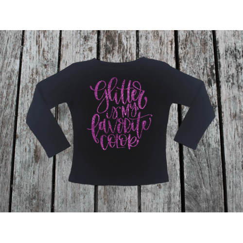 KIDSBEE Dievčenské bavlnené tričko Glitter - čierné, veľ. 146