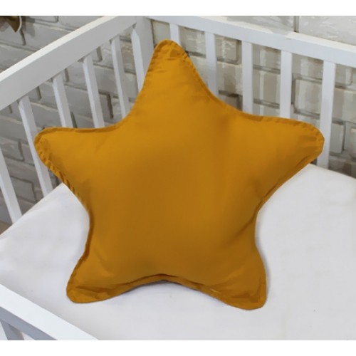 Baby Nellys Dekoračné obojstranný vankúšik - Hviezdička, 45 cm - horčicová