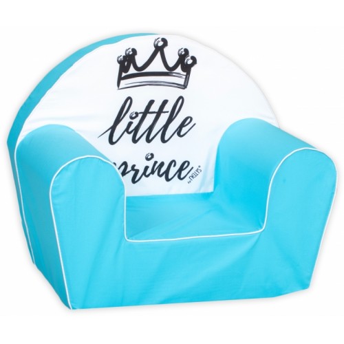 Baby Nellys Detské kresielko, pohovka LUX Little Prince, modré