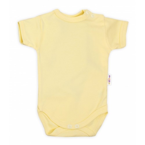 Baby Nellys Bavlnené body kr. rukáv - žlté, veľ. 74