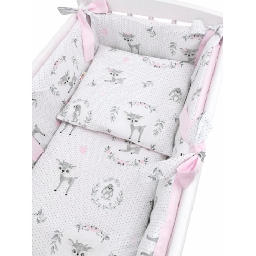 Baby Nellys 6-dielna súprava do kolísky Koloušek, ružová