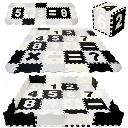 TULIMI Detske penové  puzzle 150x150cm, hracia deka, podložka na zem XXL - čísla, 56 dílu
