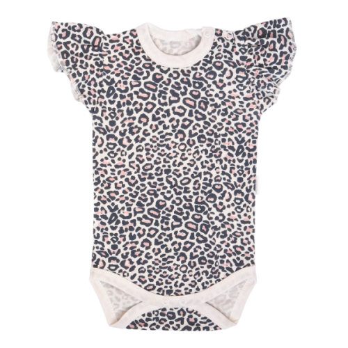 Mamatti Detské body na ramienkach, Gepardík - biele so vzorom