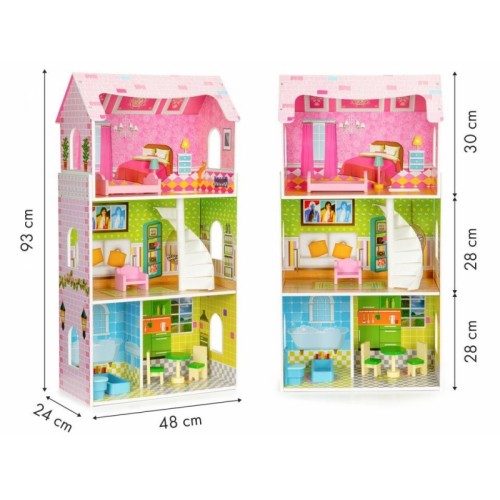 Drevený domček pre bábiky ECO TOYS - Rezidencia mätová