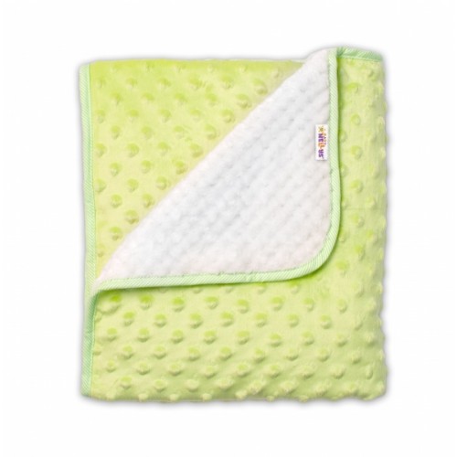 Baby Nellys Detská luxusná obojstranná deka s Minky 80x90 cm, zelená/krémová