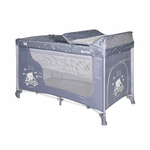 Cestovná postieľka a ohrádka 2v1 Lorella MOONLIGHT SILVER BLUE CAR