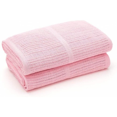 Detská háčkovaná bavlnená deka Lorelli 75x100 cm, pink