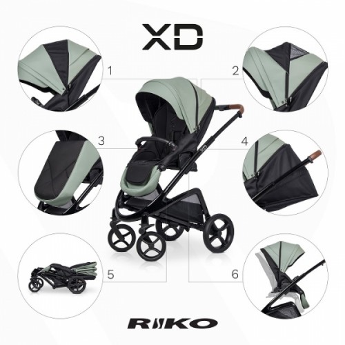 Detský kočík Riko XD BLACK PRO 2v1- Lagoon 2022
