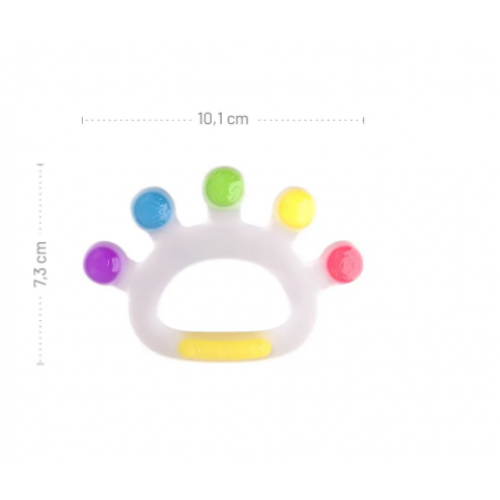 GiliGums Detské silikónové hryzátko Koruna 3m+, transparentné