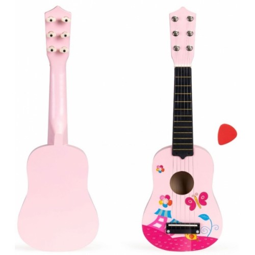 Eco Toys Detská gitara 6strunová - ružová