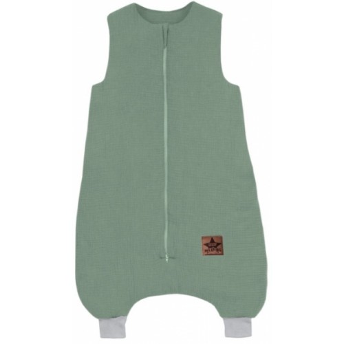 Baby Nellys Mušelínový spací vak s nohavičkami Kids Soft, khaki