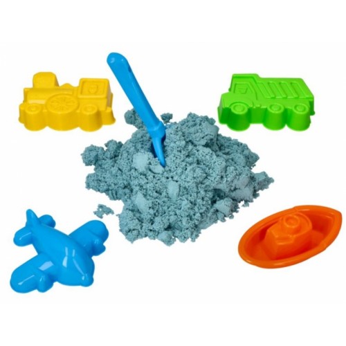 Adam Toys Kinetický piesok - modrý - 2kg + formičky dopravné prostriedky zadarmo