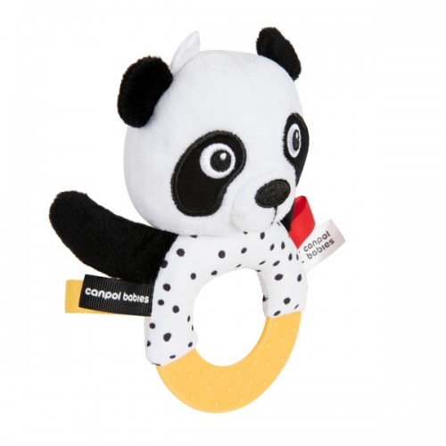 Plyšová senzorická hrkálka s hryzátkom Canpol Babies Panda