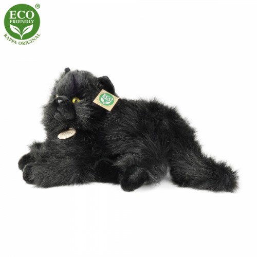 Plyšová mačka čierna ležiaca 30 cm ECO-FRIENDLY