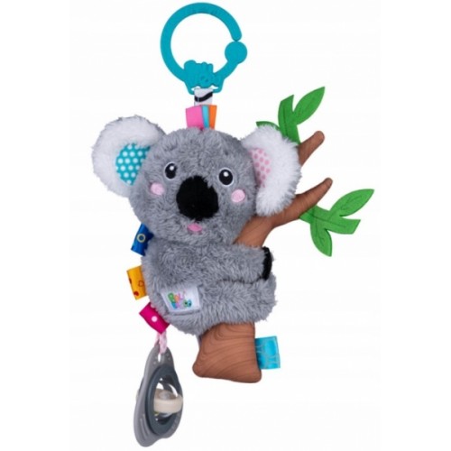 Závesná hračka do kočíka Bali Bazoo, Koala s hrkálkou a hryzátkom, sivá
