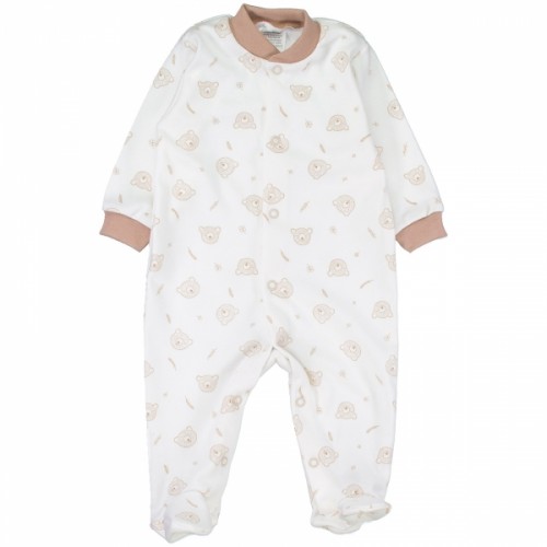 Dojčenský overálek, pyžamko, bavlna Teddy Baby - béžová, veľ. 62