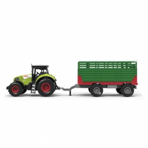 Traktor plastový so zvukom a svetlom s vlečkou na seno