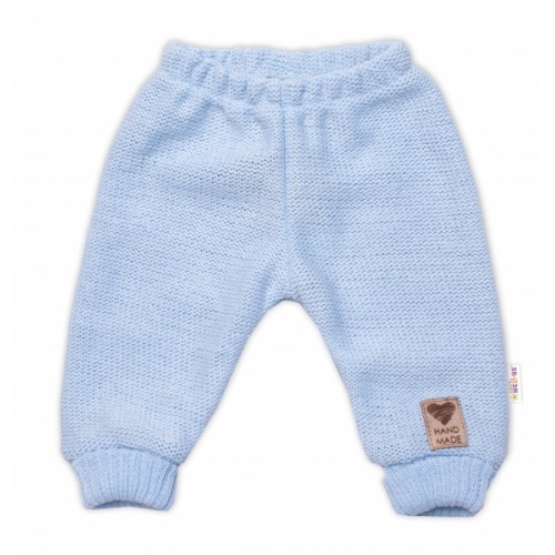 Pletené dojčenské nohavice Hand Made Baby Nellys, modré, veľ. 80/86