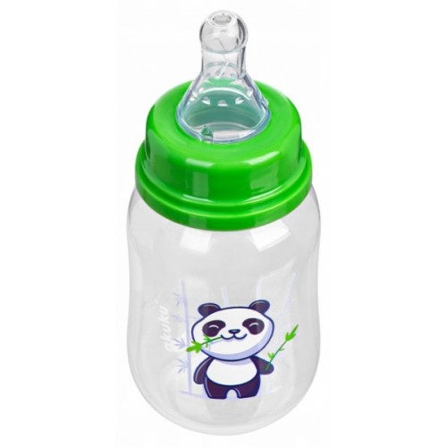 Dojčenská, plastová fľaštička Akuku, Panda 125ml - zelená