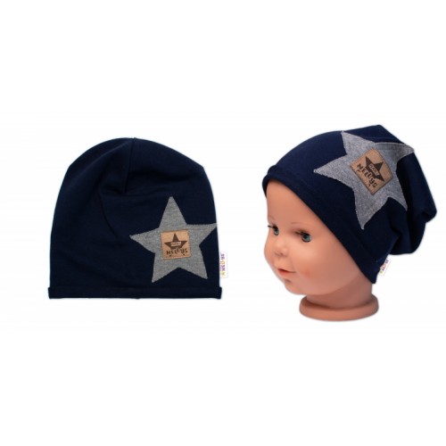 Detská čiapka bavlna, Baby Star, Baby Nellys, granát, veľ. 104/134