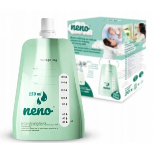 Vrecká na materské mlieko s adaptérom Neno, 150 ml - 20ks