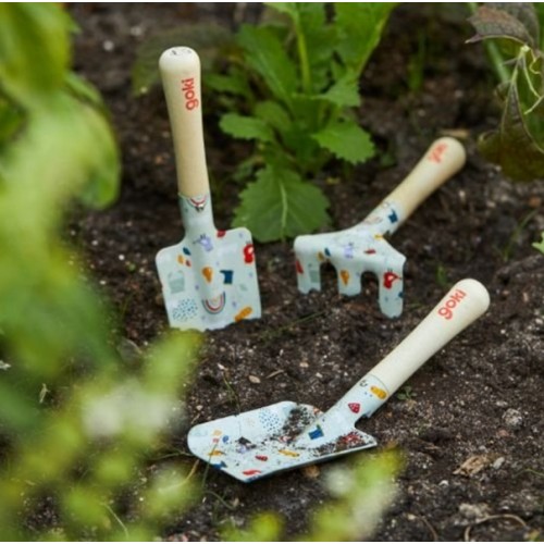 Záhradné mini nástroje, detská 3D sada, Goki, mätová