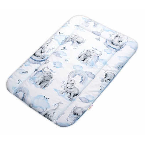 Prebaľovacia podložka 50x70 cm, bavlna, Slon a dúha Baby Nellys, modrá