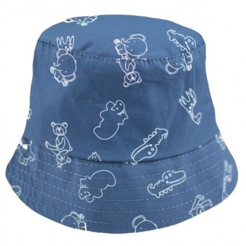 Letný, jarný klobúčik Baby Nellys, Zoo - modrá, veľ. 74/80, obvod: 42/46 cm