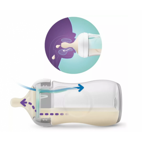 Dojčenská fľaša Natural Avent, Response s ventilom AirFree, 260 ml