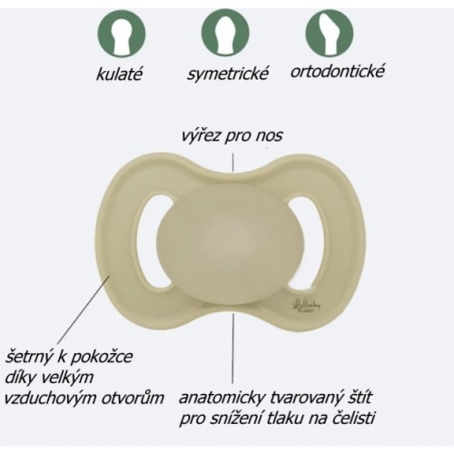Cumlík, ortodontický silikón, 2ks, Lullaby Planet, 0-6m, oliva/růžová