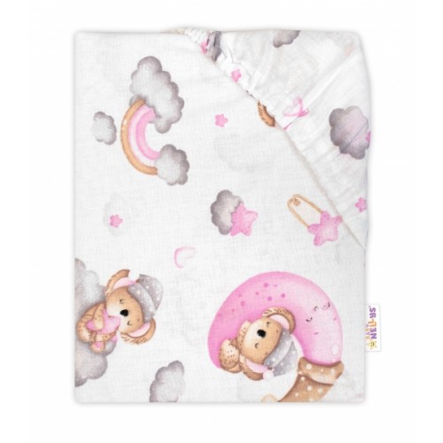 Prestieradlo do postieľky bavlna Premium Baby Nellys, Dreams Koala, ružové, 140x70 cm