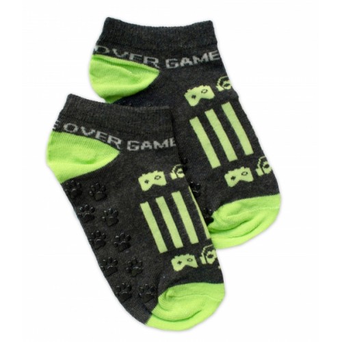 Detské ponožky s ABS Gameover - grafit