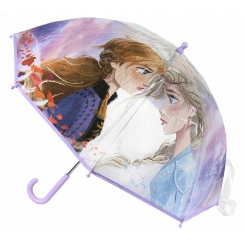 Detský priehľadný holový dáždnik Frozen - lila