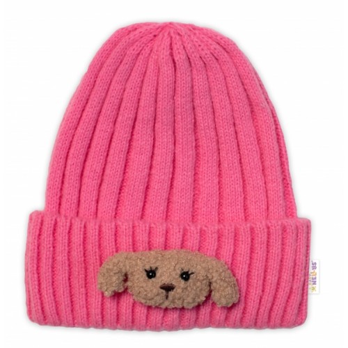 Detská zimná čiapka Bear Baby, Nellys - ružová, veľ. 48-54 cm