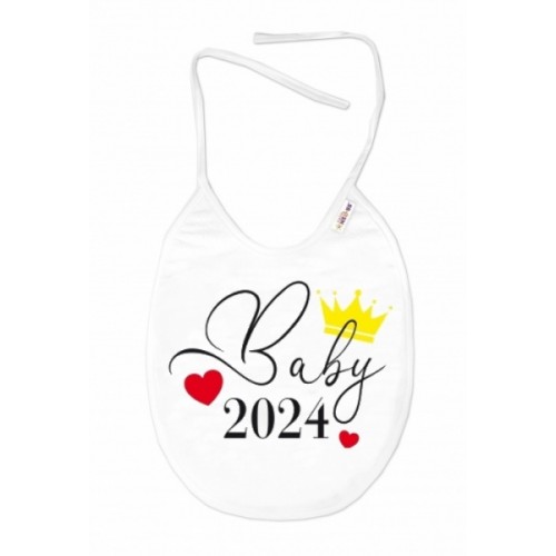 Nepremokavý podbradník, 24 x 27 cm - Baby 2024, Baby Nellys  - biely