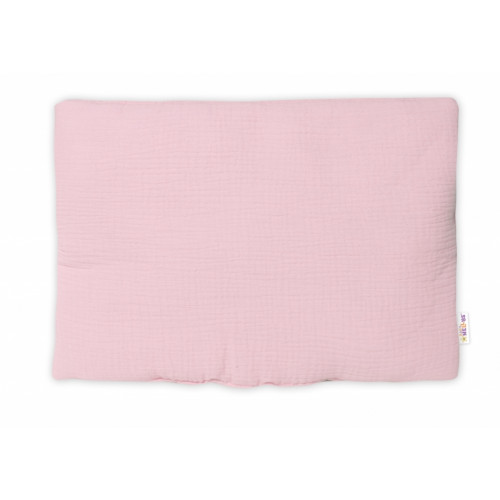 Mušelínový vankúšik s výplňou 40 x 30 cm, Baby Nellys, Mini, ružový