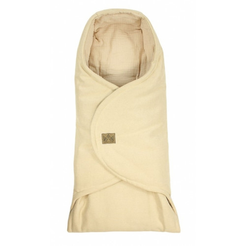 Zavinovacia deka s kapucňou Little Elite, 100 x 115 cm, Classic LUX - bežová