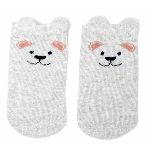Chlapčenské bavlnené ponožky Psík 3D - sivé - 1 pár