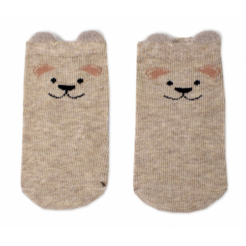 Chlapčenské bavlnené ponožky Psík 3D - hnedé, veľ. 80/86 - 1 pár