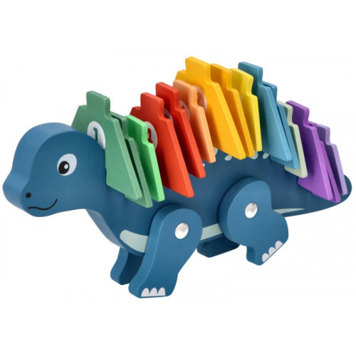 Edukačná hračka puzzle s číslami, Adam Toys , Dinosaurus - modrý