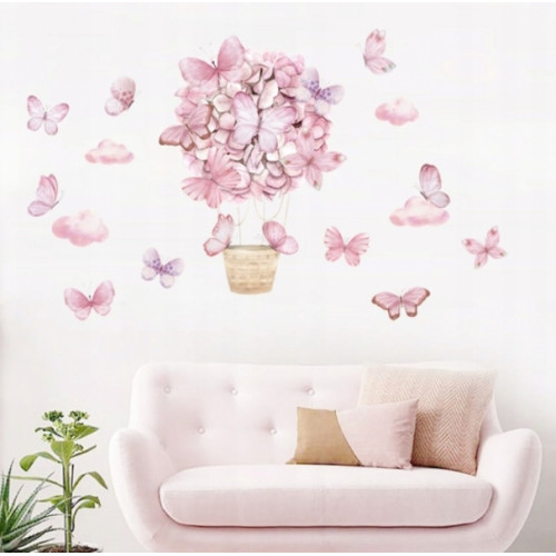 Dekorácia na stenu Tulimi - Motýliky, ružová