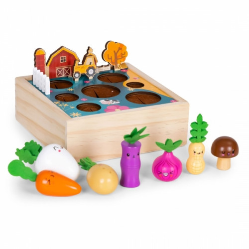 Drevená náučná hra, zeleninová záhrada s domčekom Eco Toys