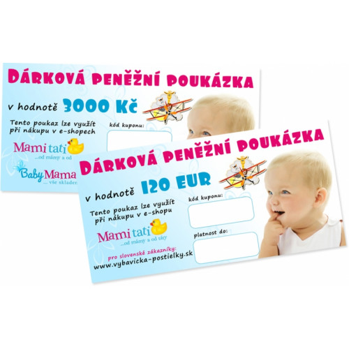 www.mamitati.cz Darčekový poukaz Mamitati.cz v hodnote 3000kč / 120eur